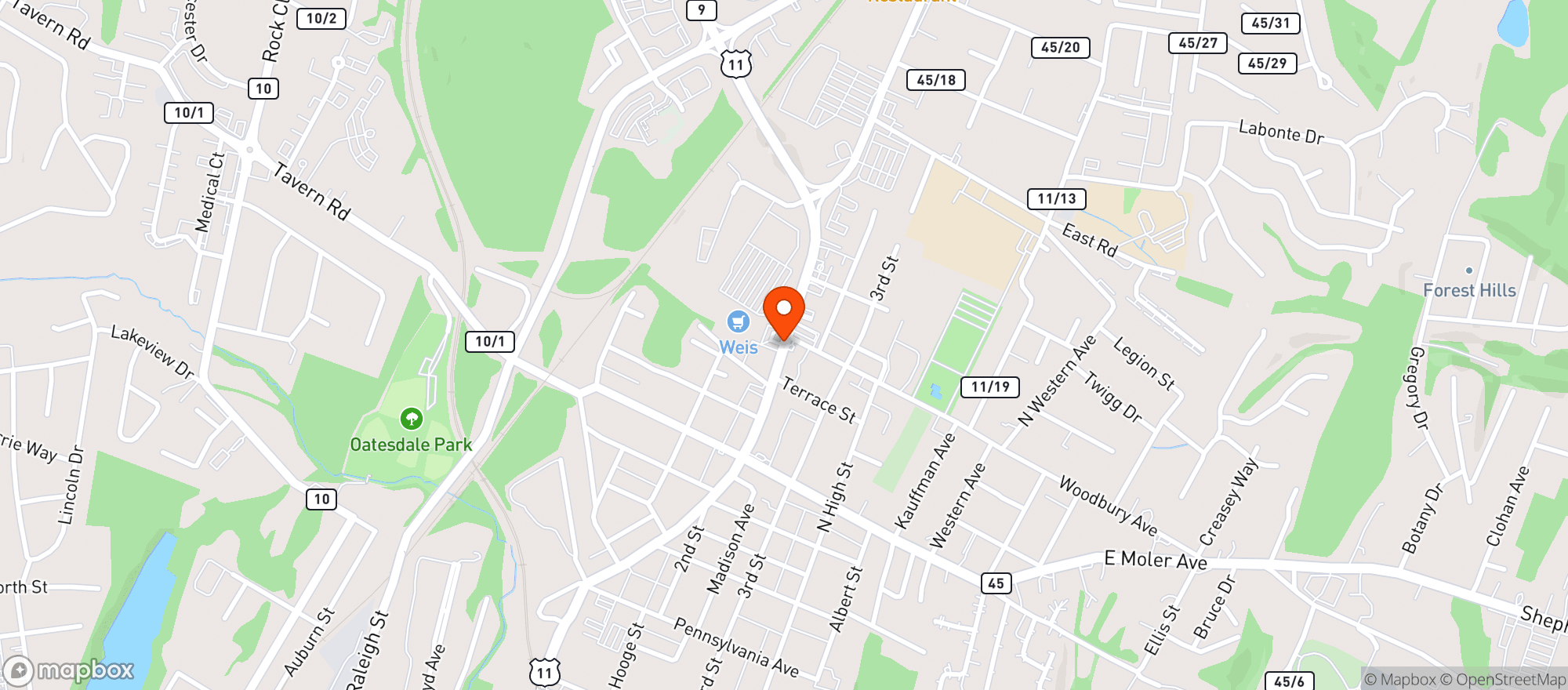 Map showing Weis Market