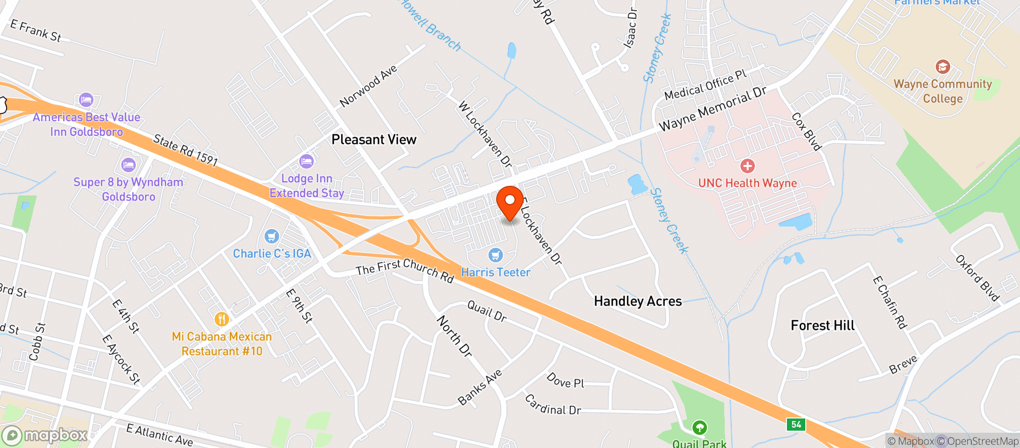 Map showing HARRIS TEETER
