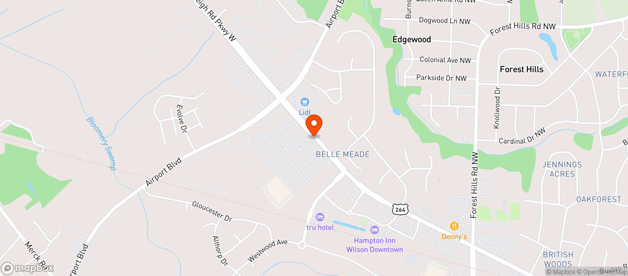 Map showing Harris Teeter