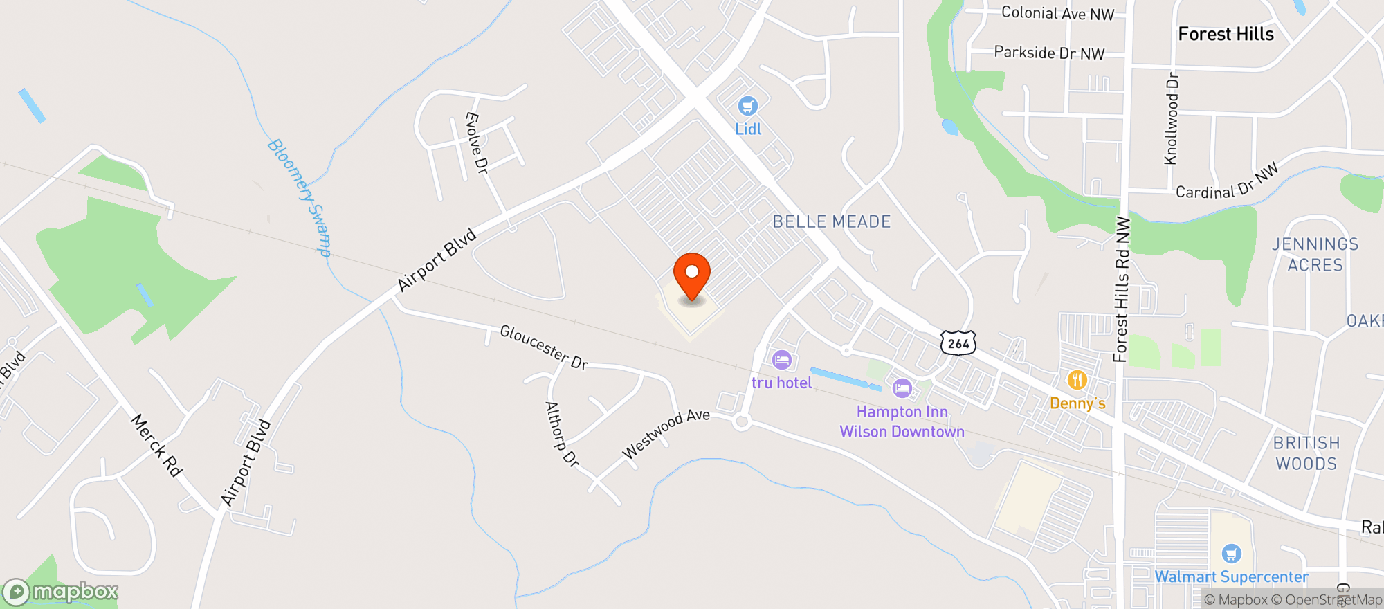 Map showing HARRIS TEETER (WILSON)