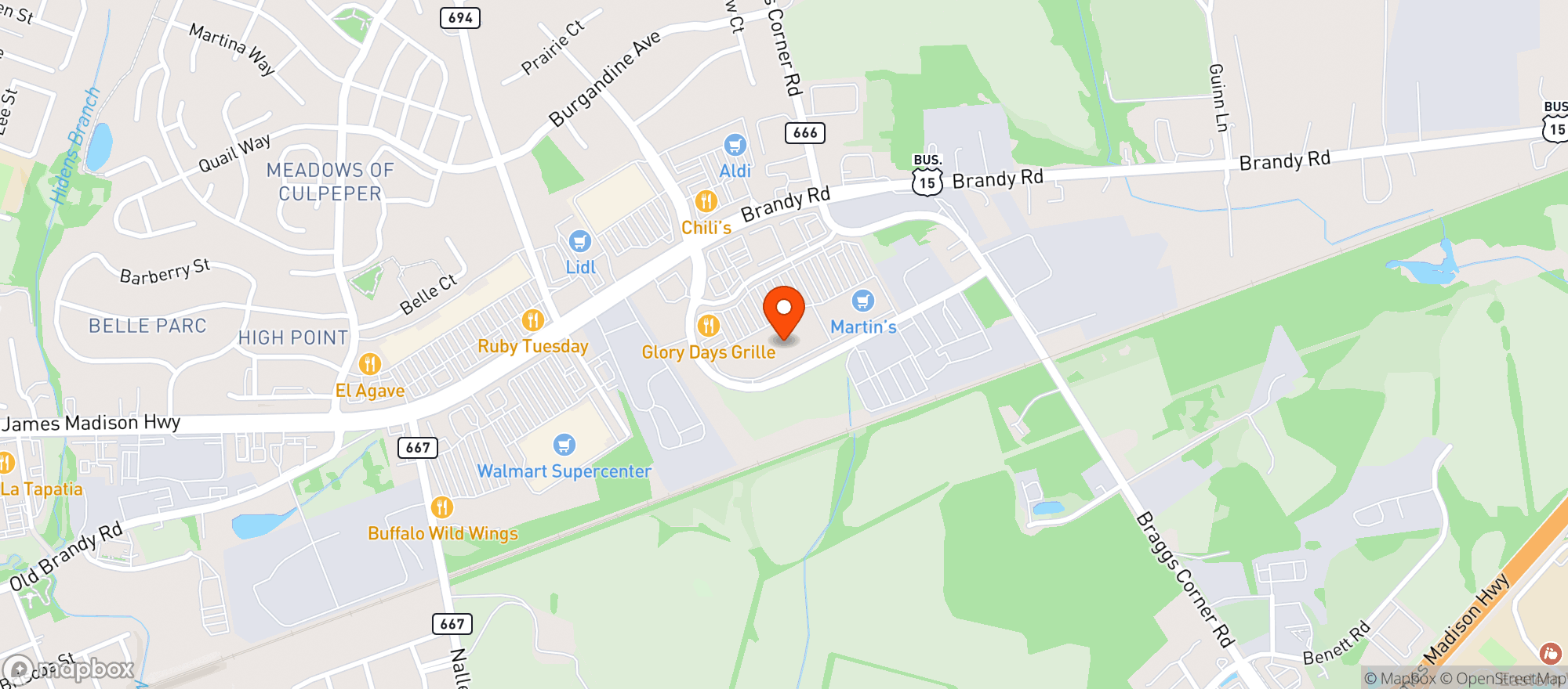 Map showing Target