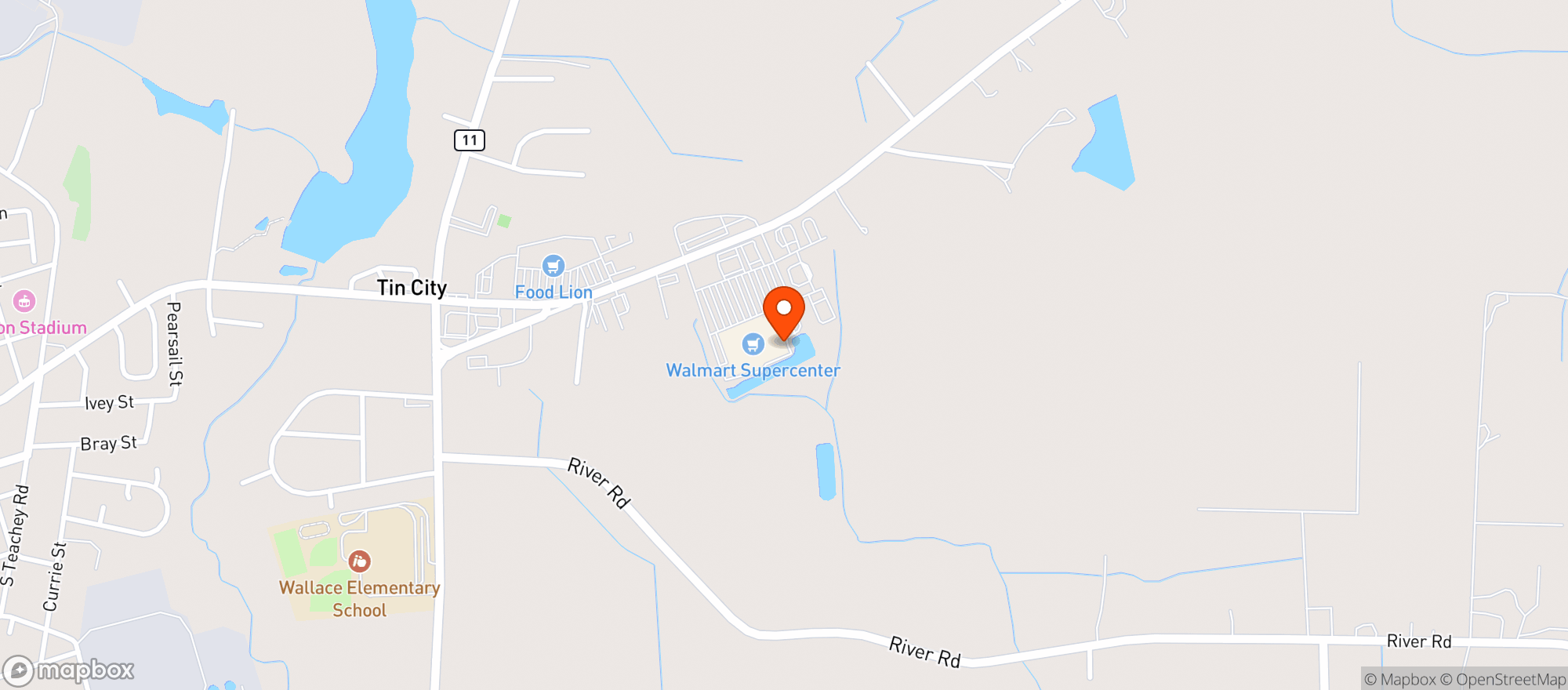 Map showing Walmart Supercenter