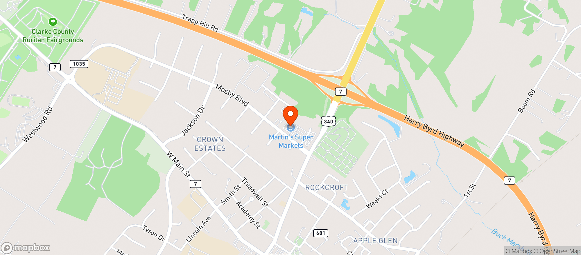 Map showing Martins Food Market #6558