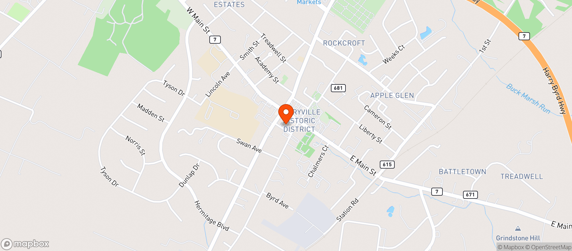 Map showing Camino Real Berryville