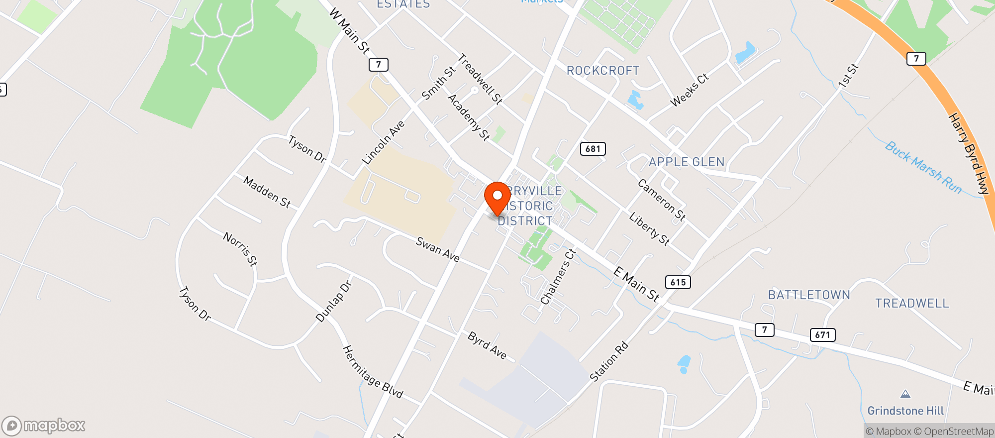 Map showing Niks Berryville