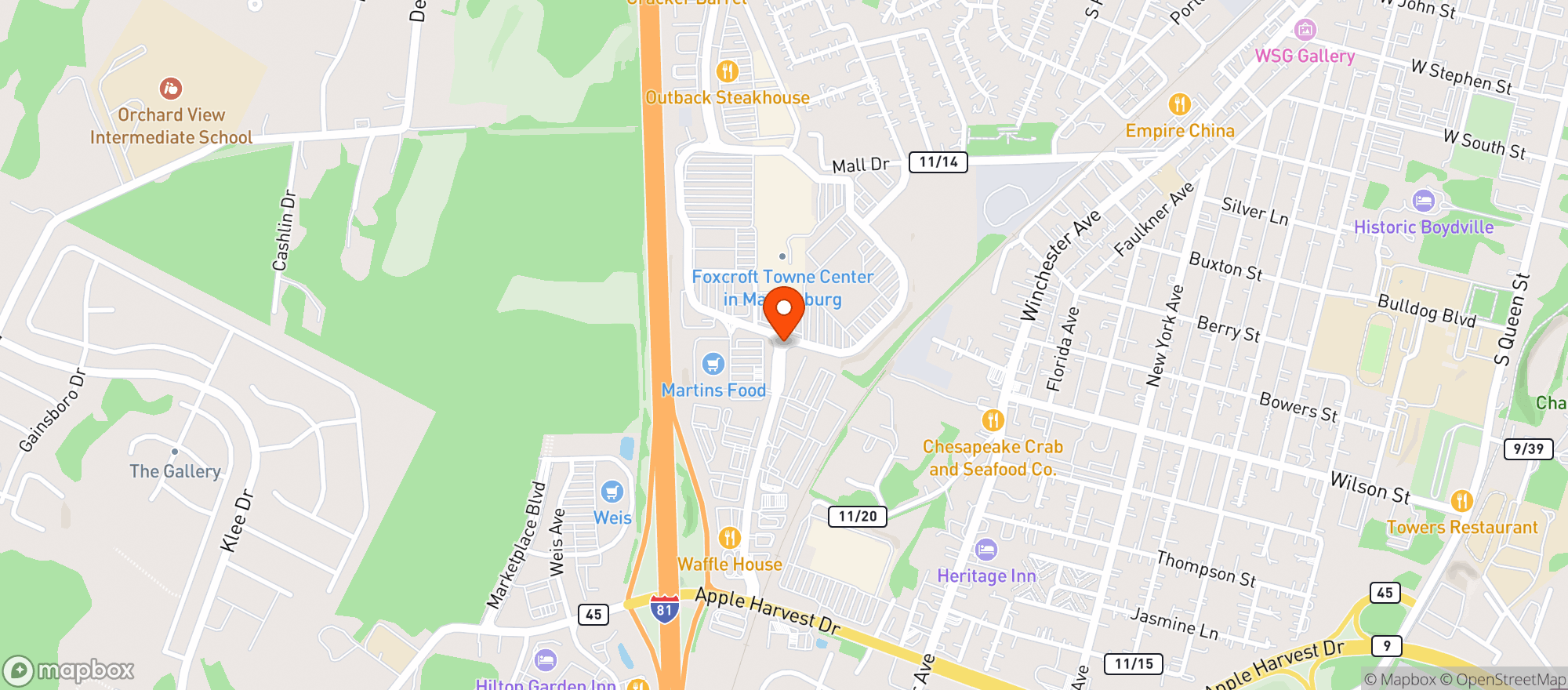 Map showing Walmart Supercenter