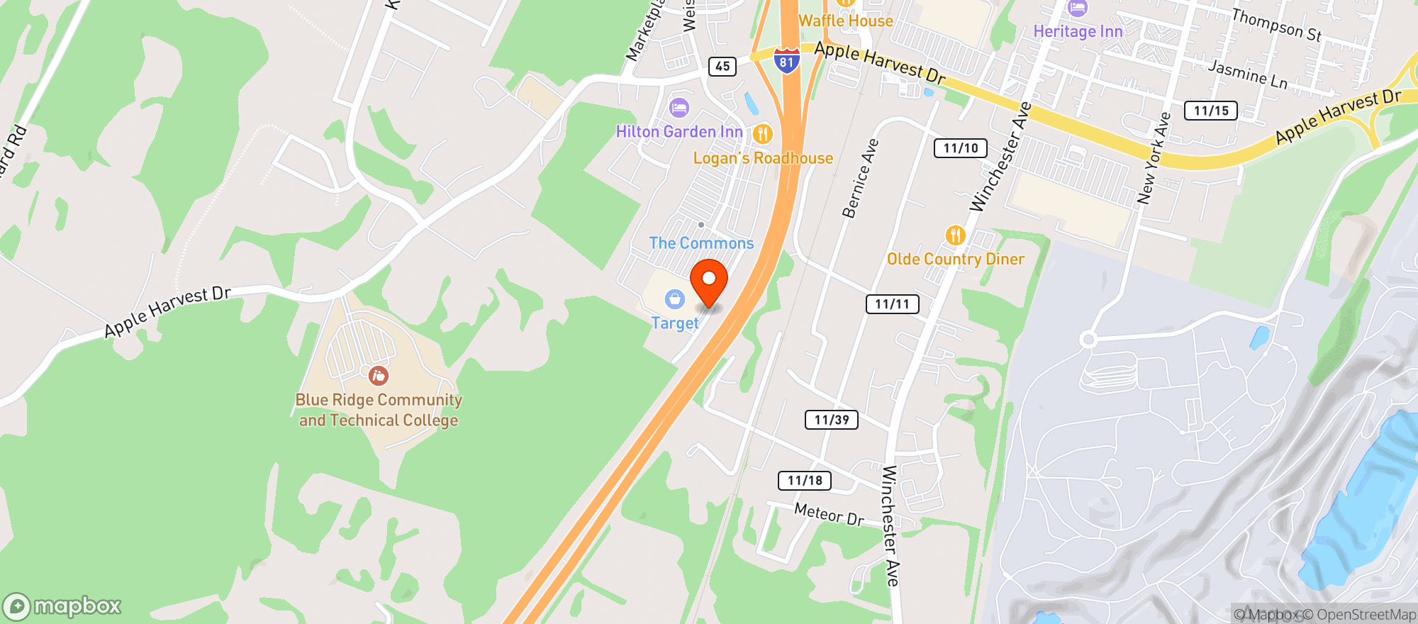 Map showing Target Store