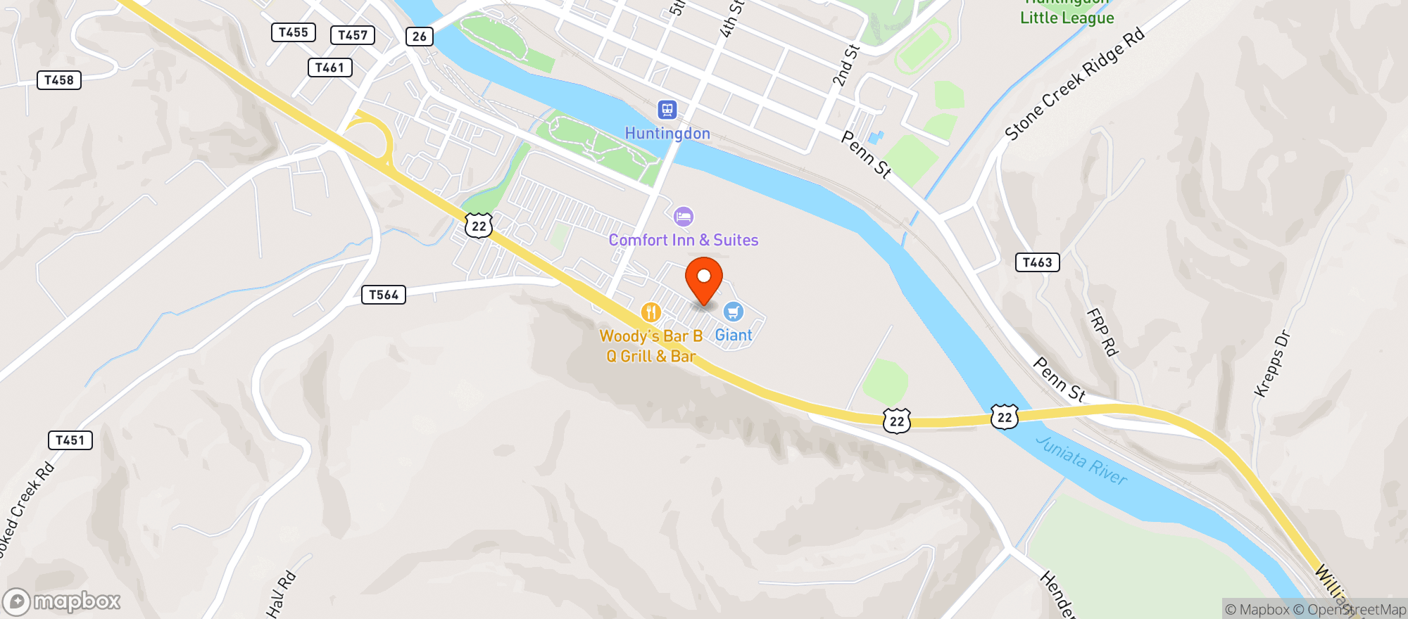 Map showing Giant