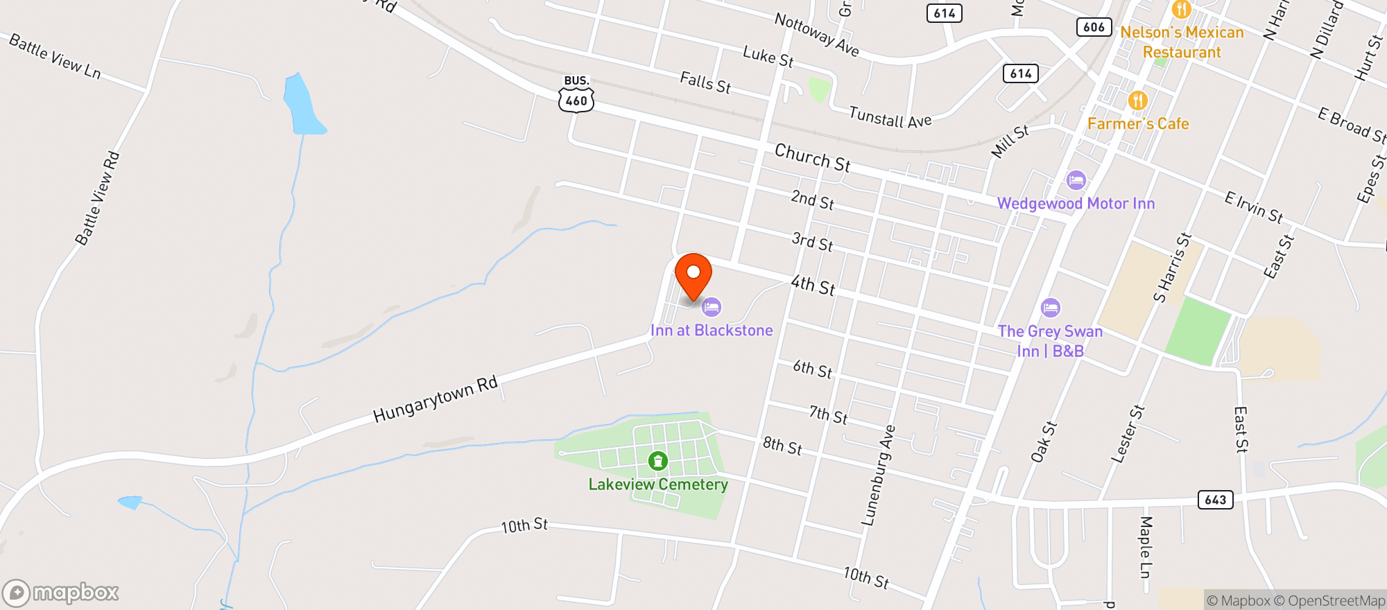 Map showing Inn At Blackstone