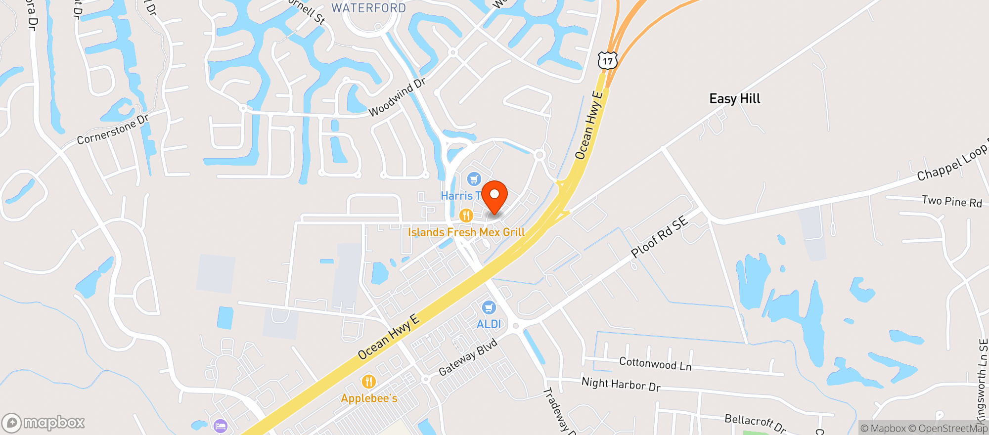 Map showing Harris Teeter
