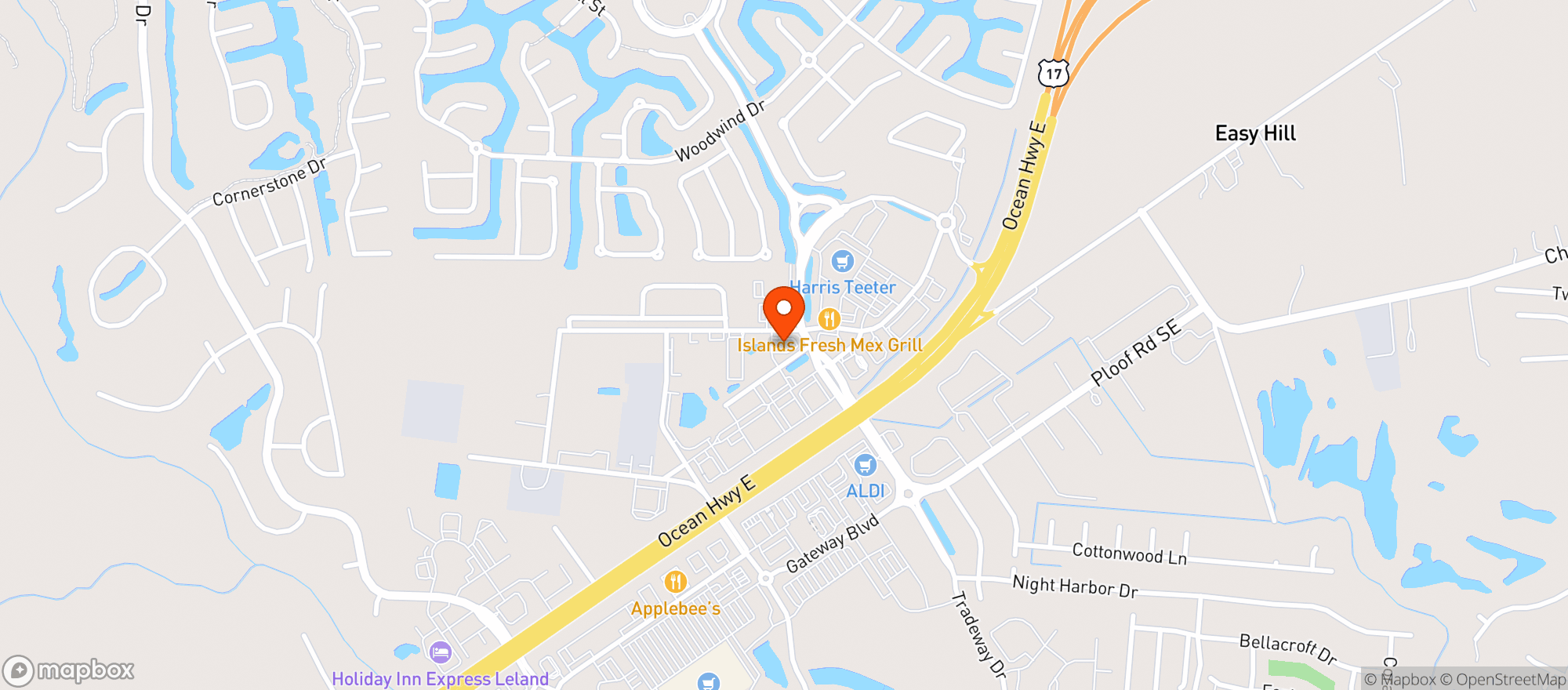 Map showing Cape Fear Seafood Company