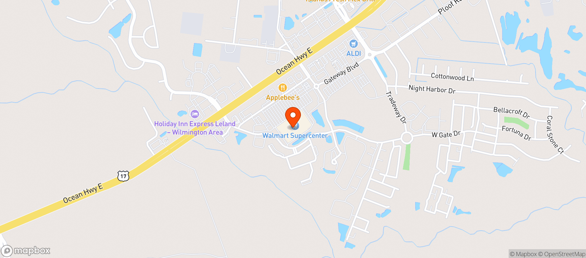 Map showing WALMART SUPERCENTER