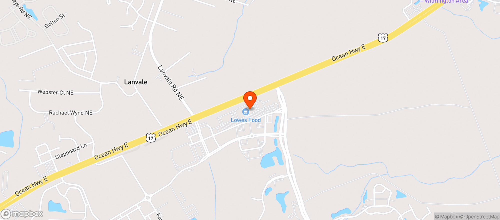 Map showing Lowes Foods