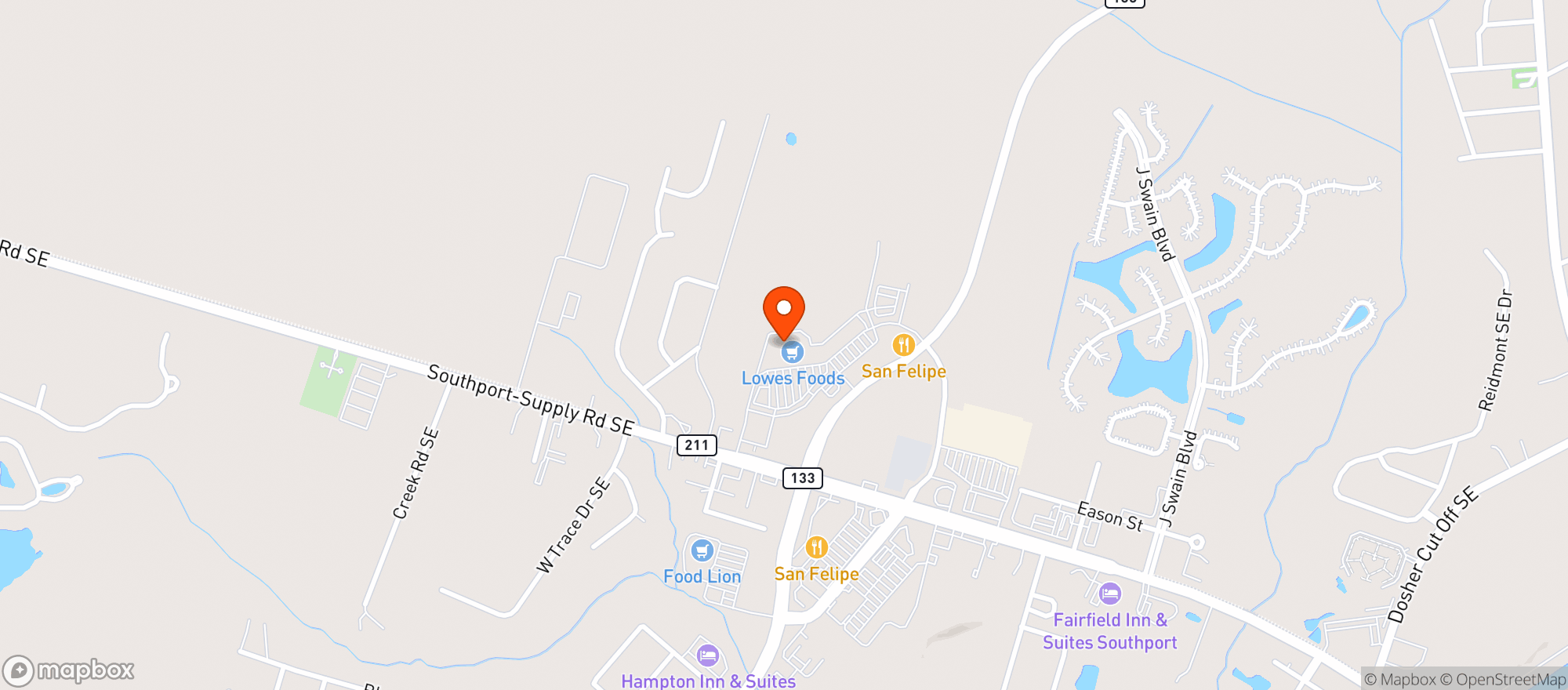 Map showing Lowes Foods