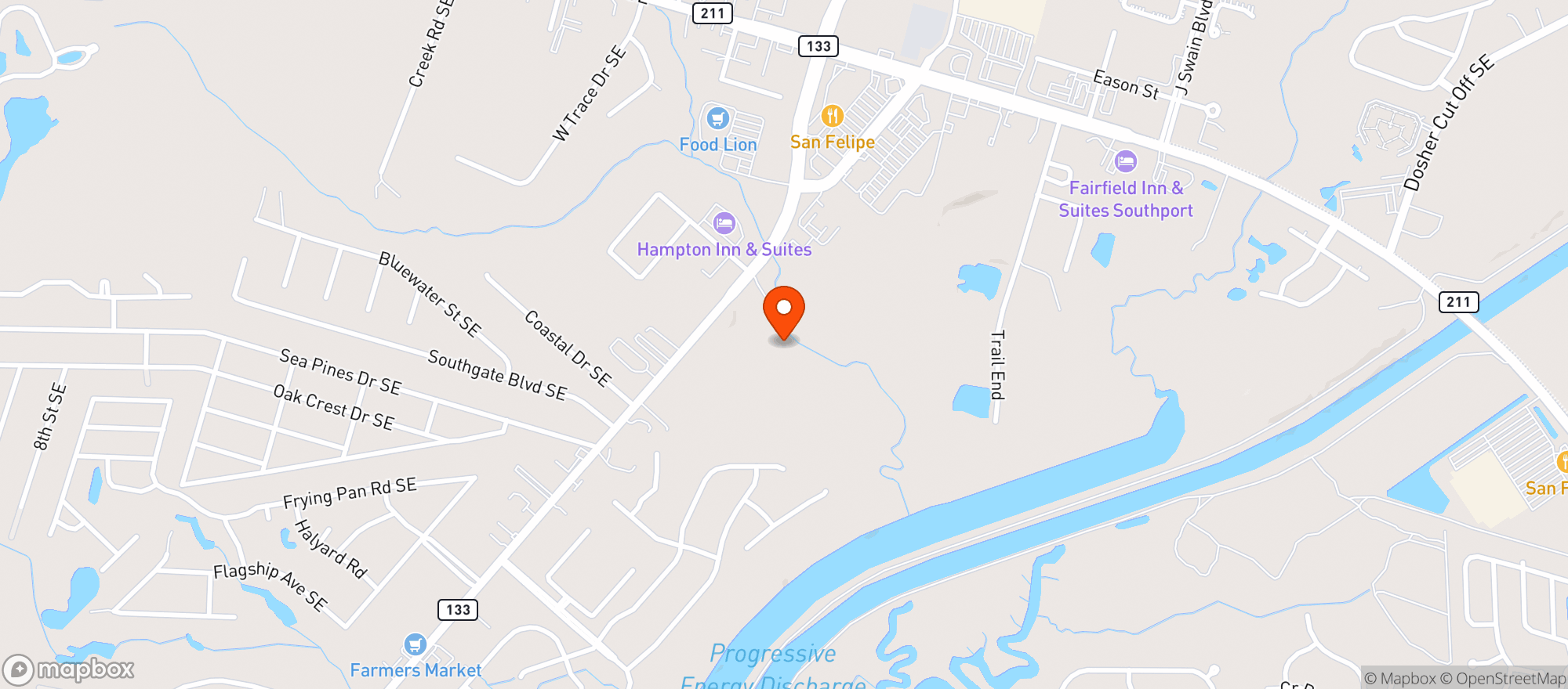 Map showing Carolina Crab Brewing Company
