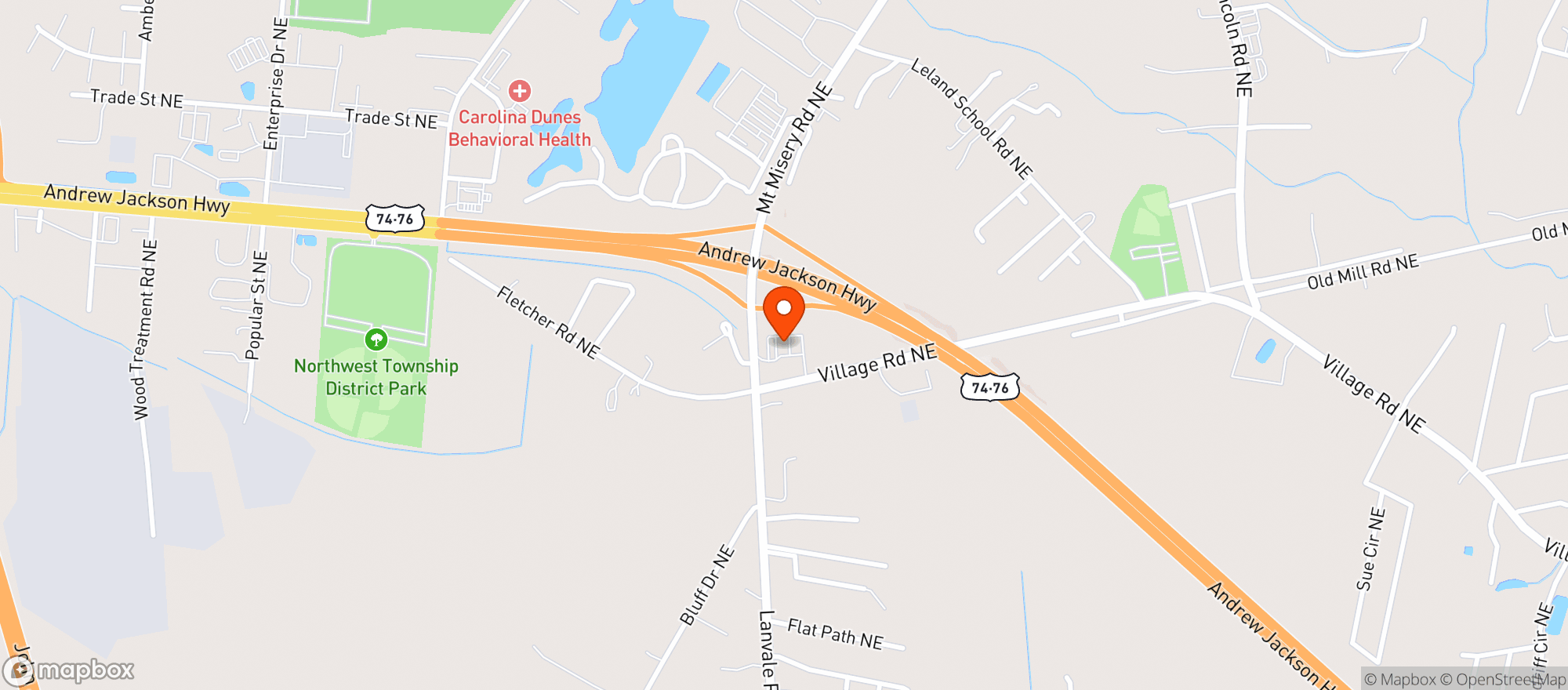 Map showing May Way Truck Stop