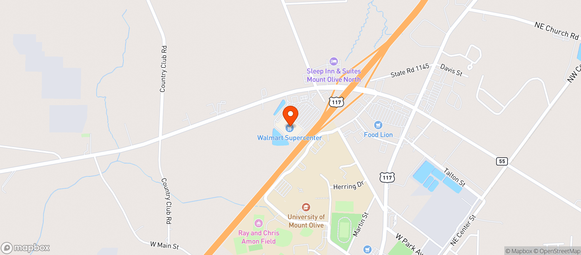 Map showing Walmart Supercenter