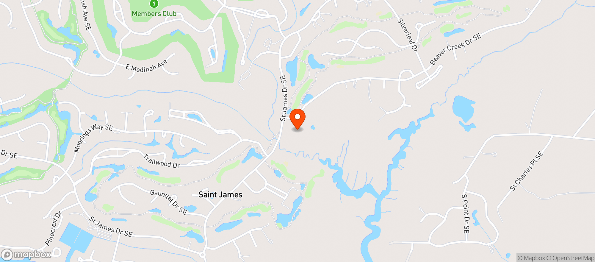 Map showing Founders Club At St James