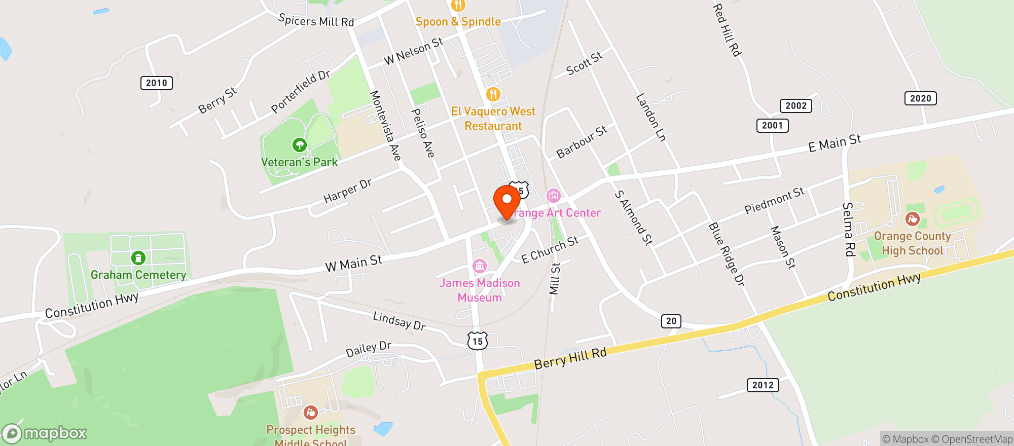 Map showing Lacy's Florist & Gift Shop