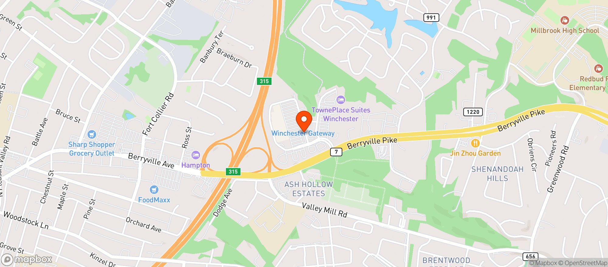 Map showing Martins Food Market