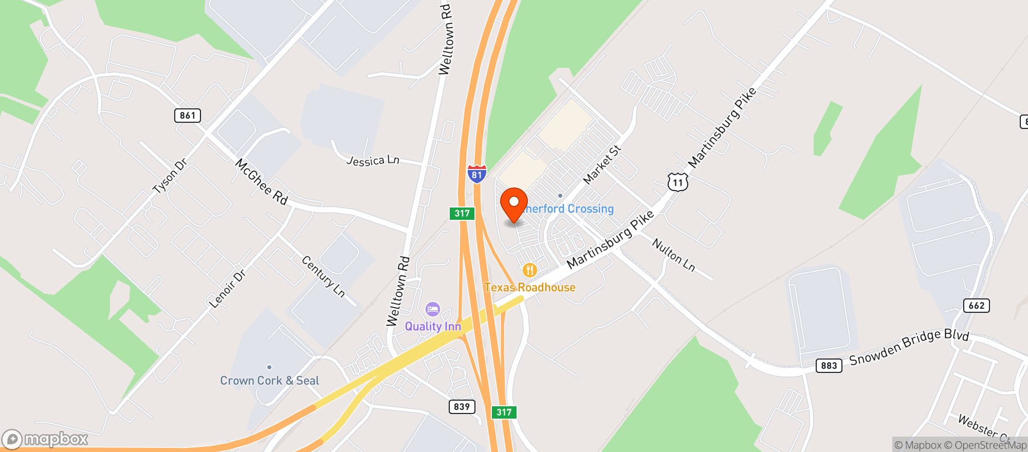 Map showing Target Store