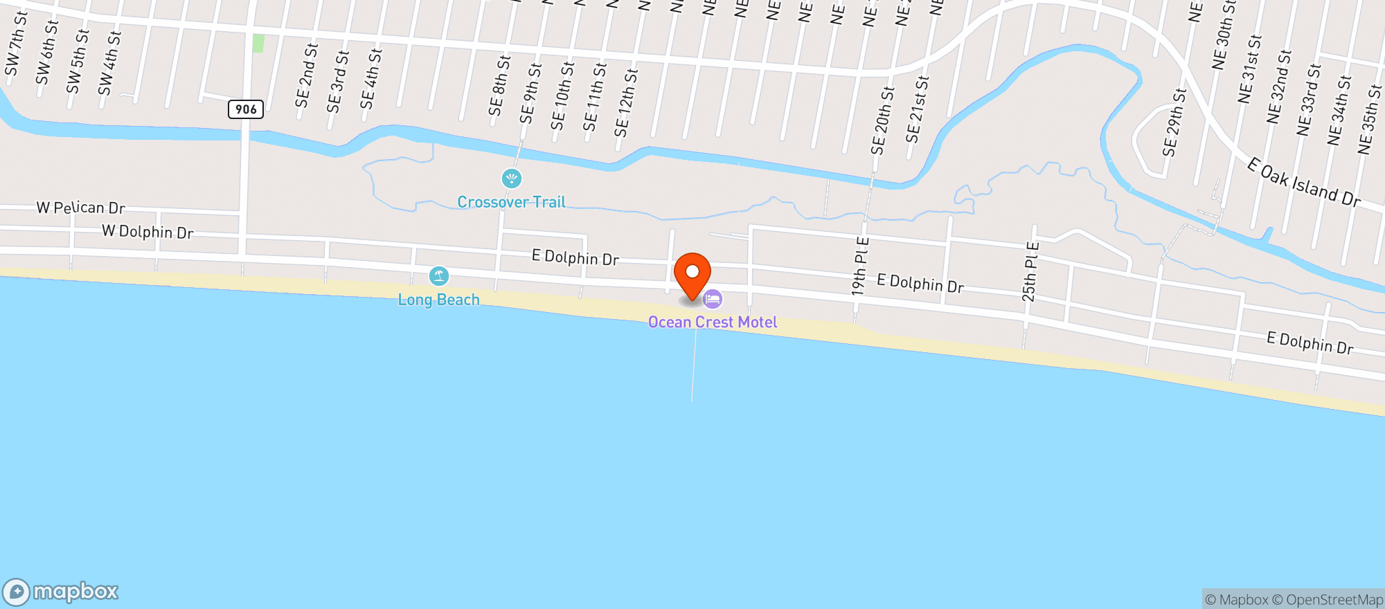Map showing Ocean Crest Pier