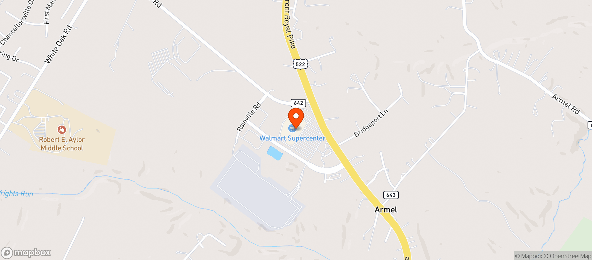 Map showing Walmart