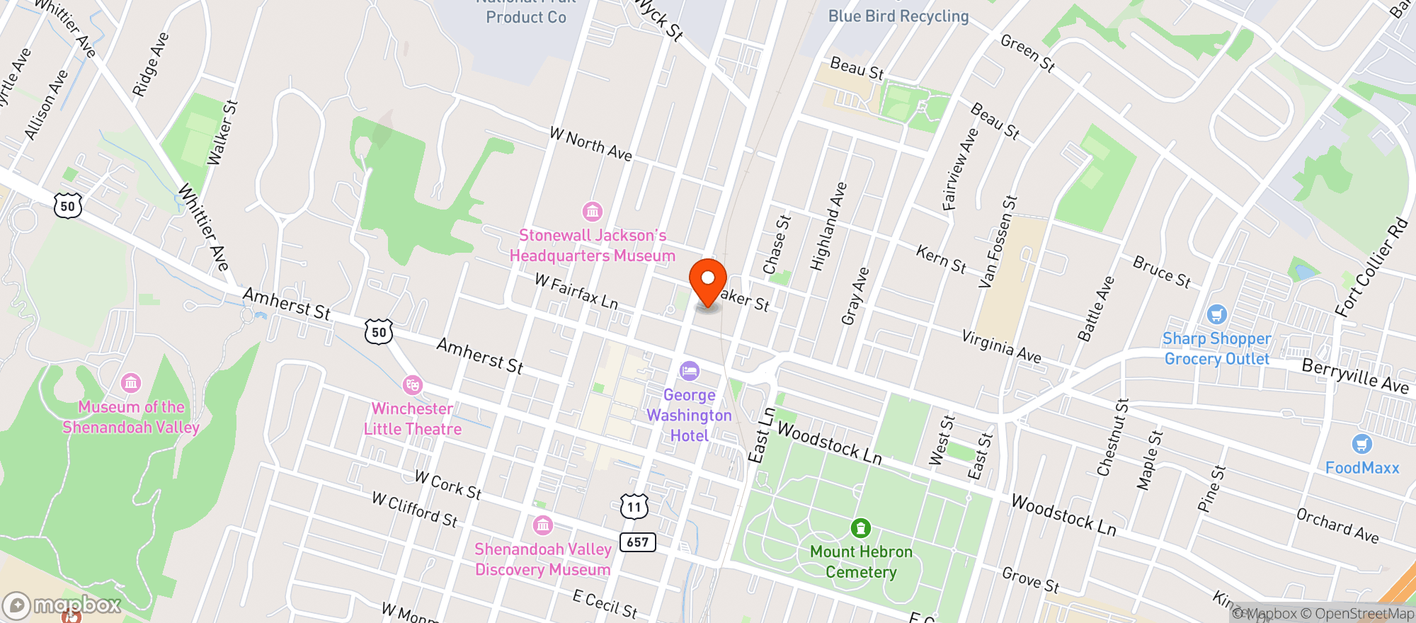 Map showing Winchester Brew Works