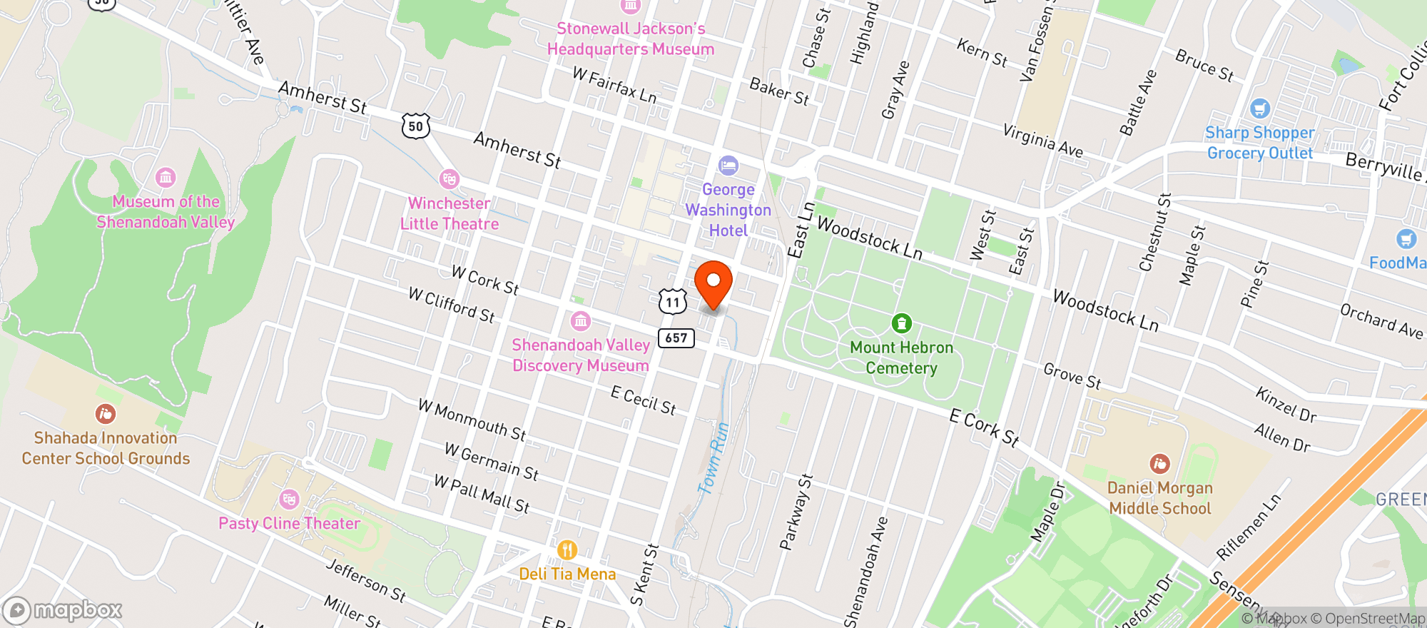 Map showing Mds Treasures Llc - Winchester - Kent Street