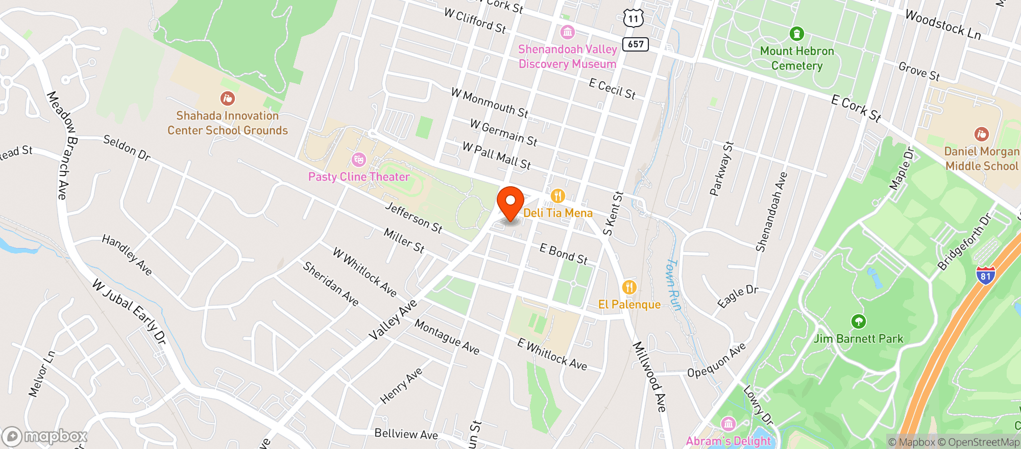 Map showing Oak Stone Craft Pizza And Bar