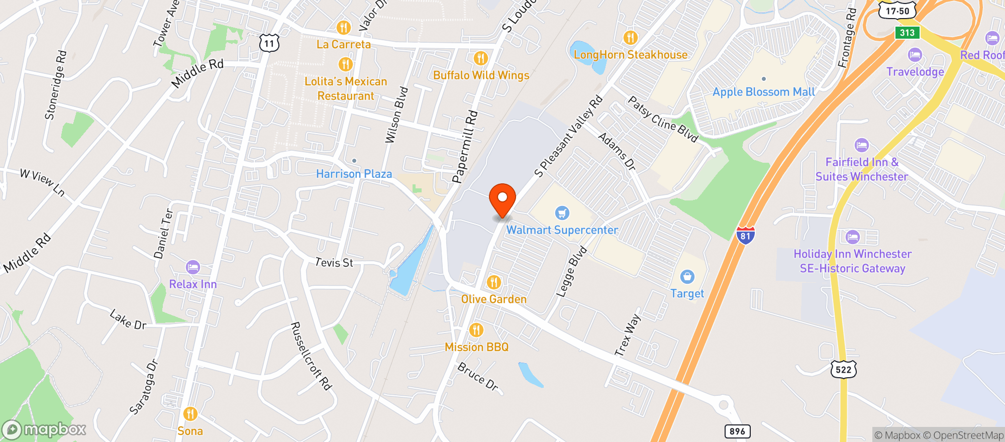 Map showing Red Lobster
