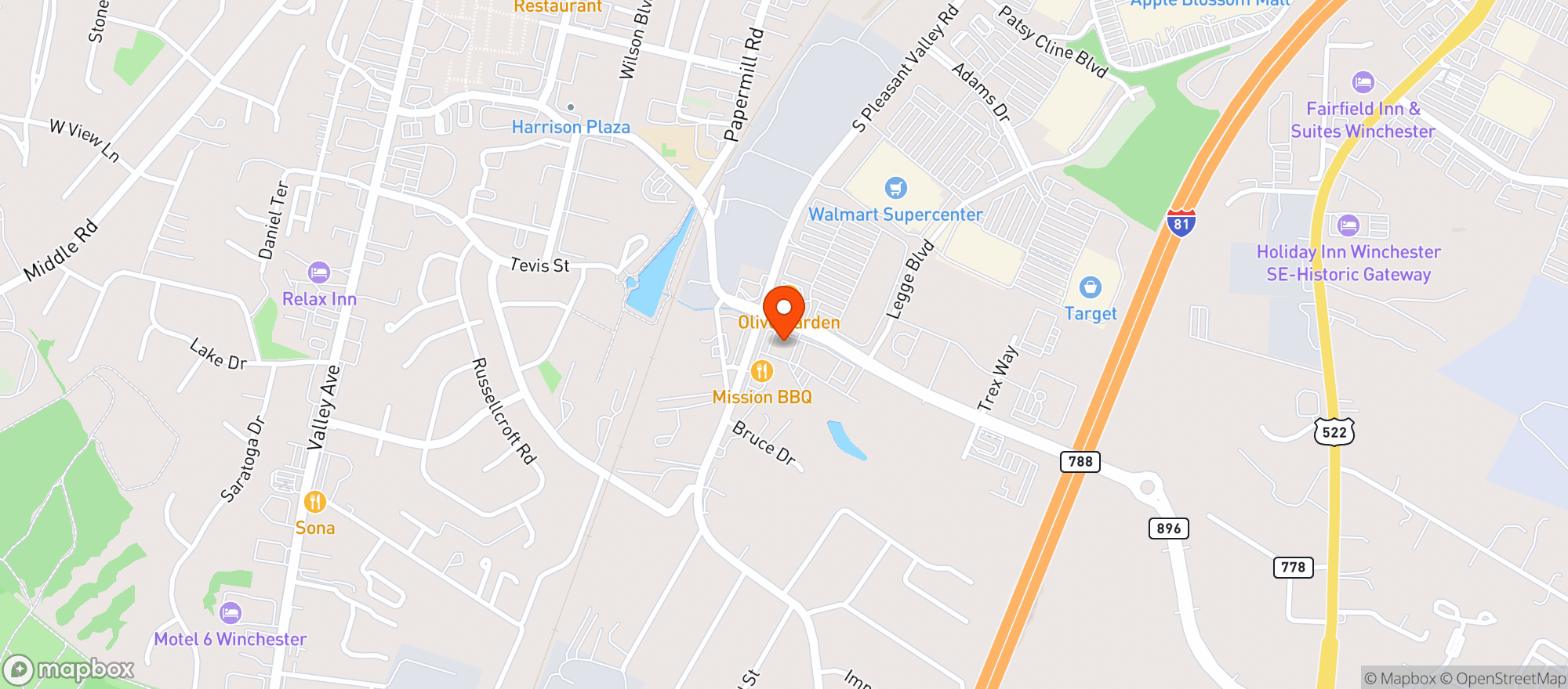 Map showing Tgi Fridays #528