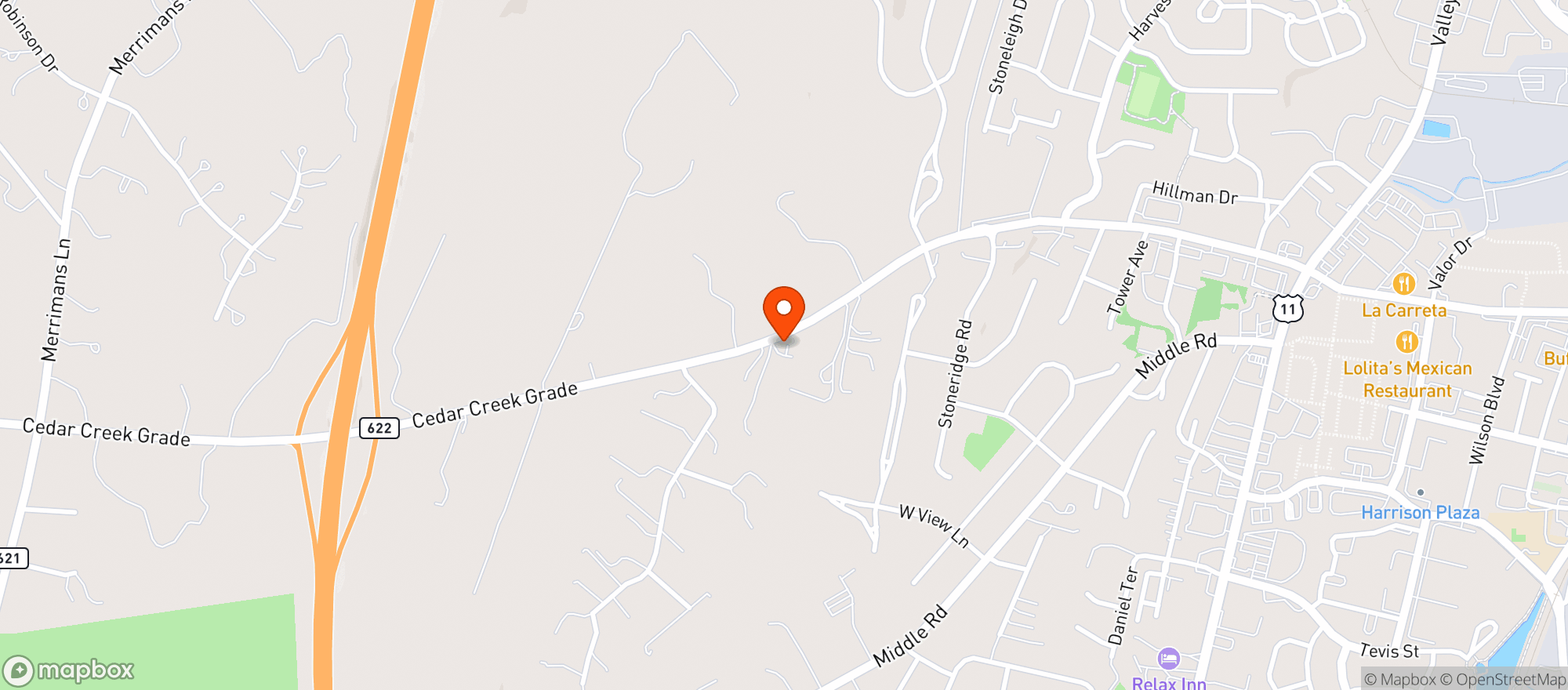 Map showing West Oaks Farm Market