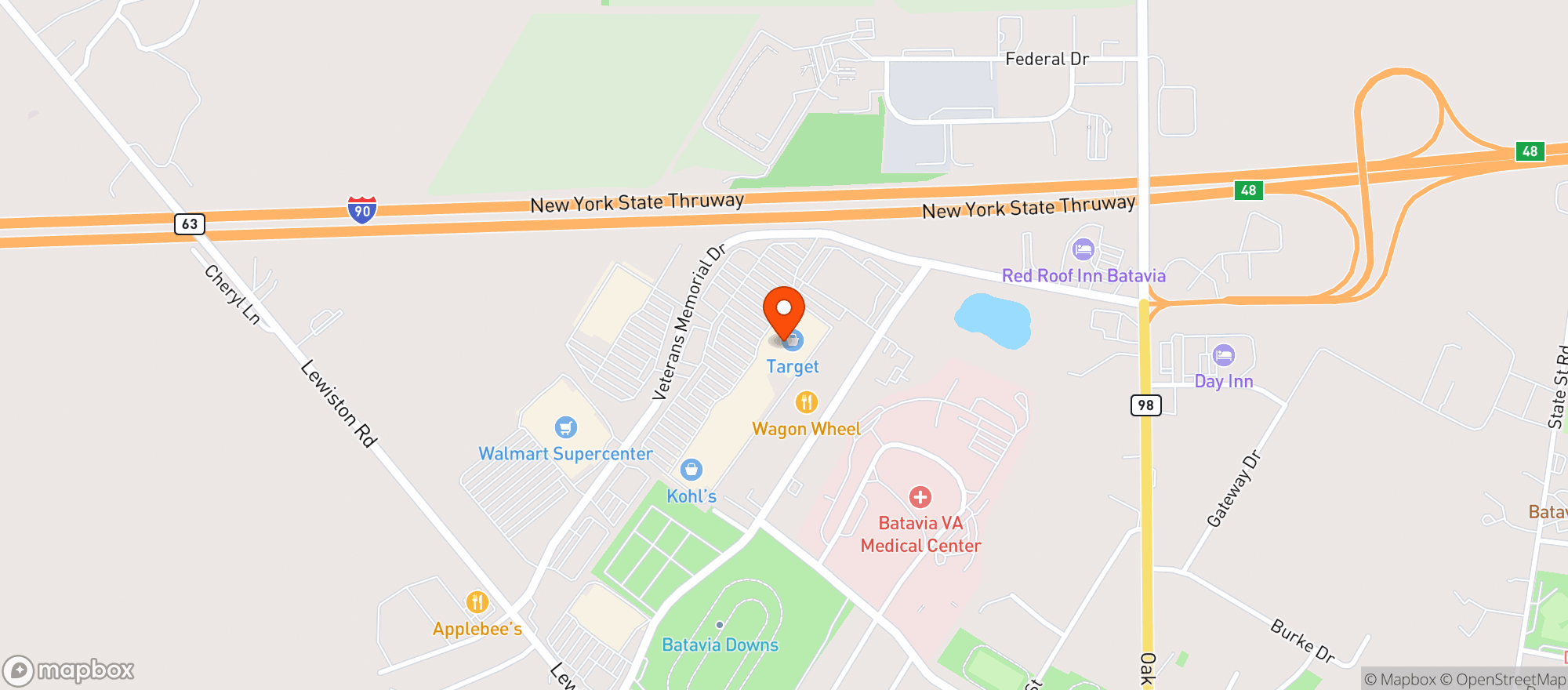 Map showing TARGET - BATAVIA