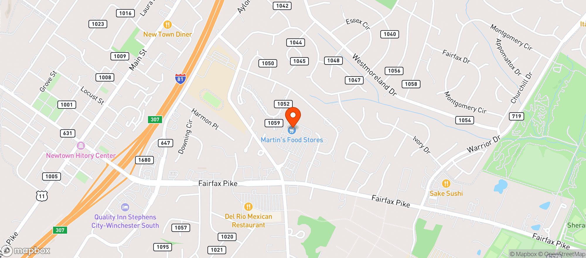Map showing Martins Food Market #6295