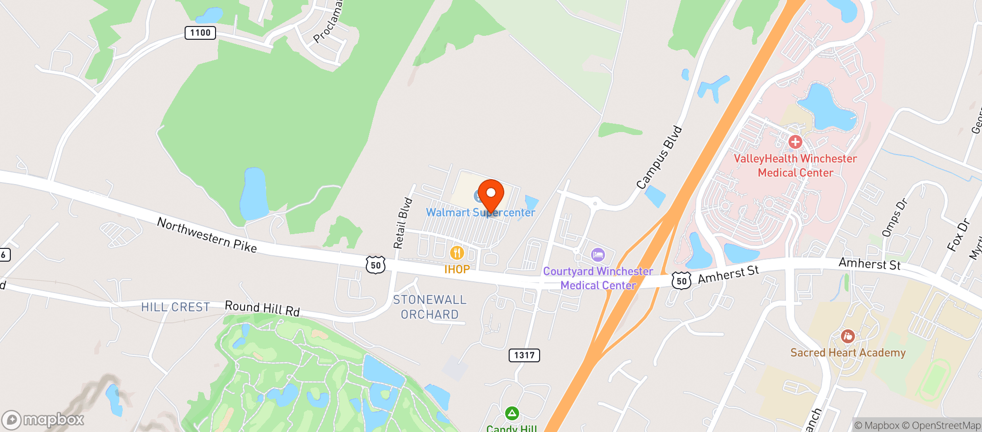Map showing Walmart Supercenter