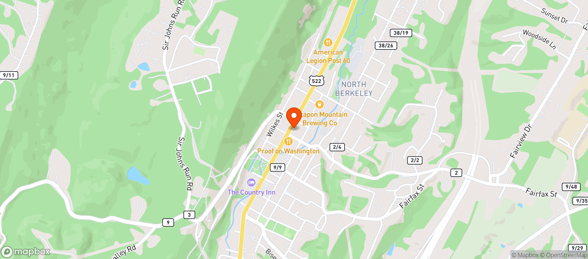 Map showing Community Garden Market - Berkeley Springs