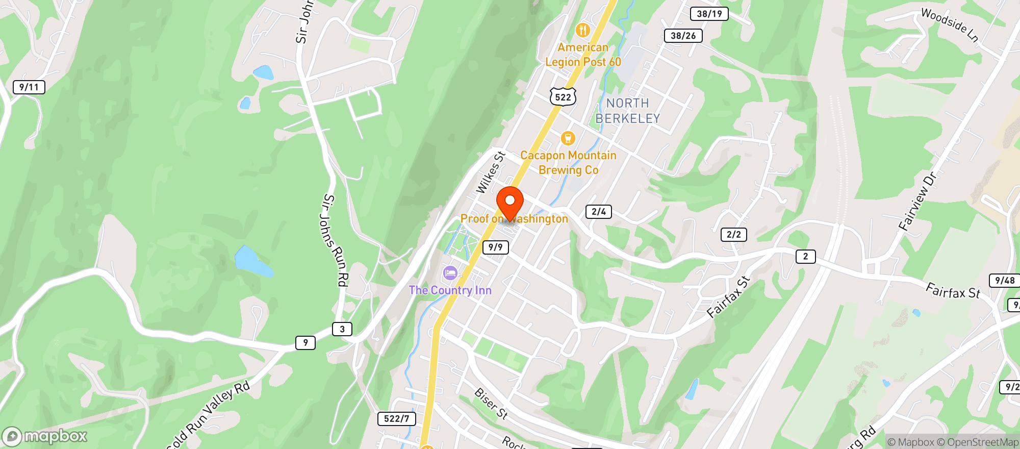 Map showing The Cardinal