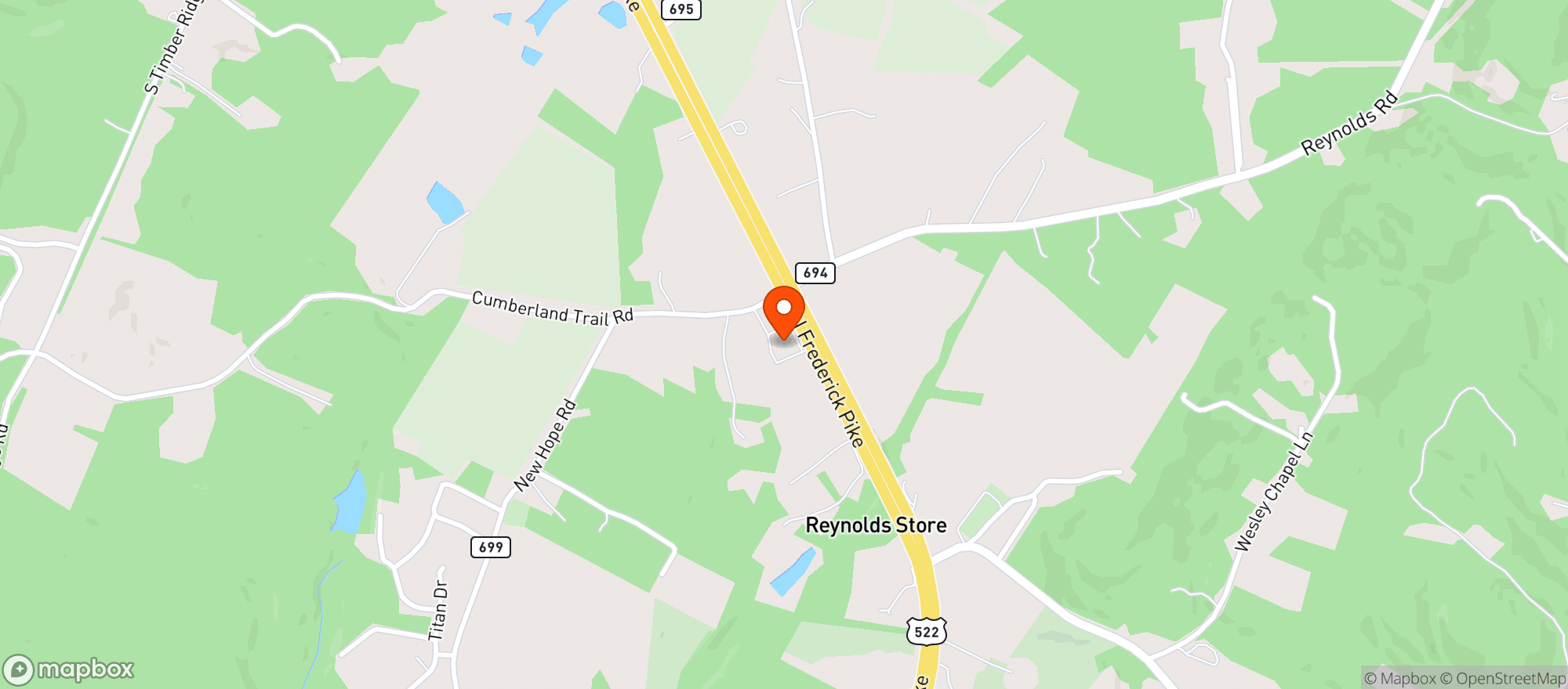 Map showing Cross Junction Liberty