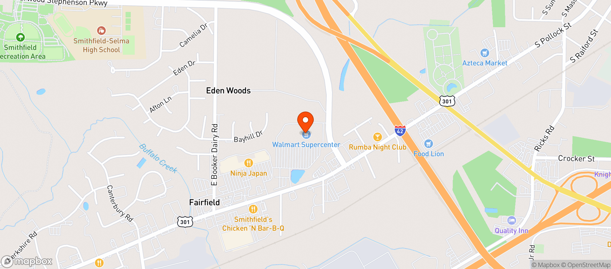 Map showing Walmart