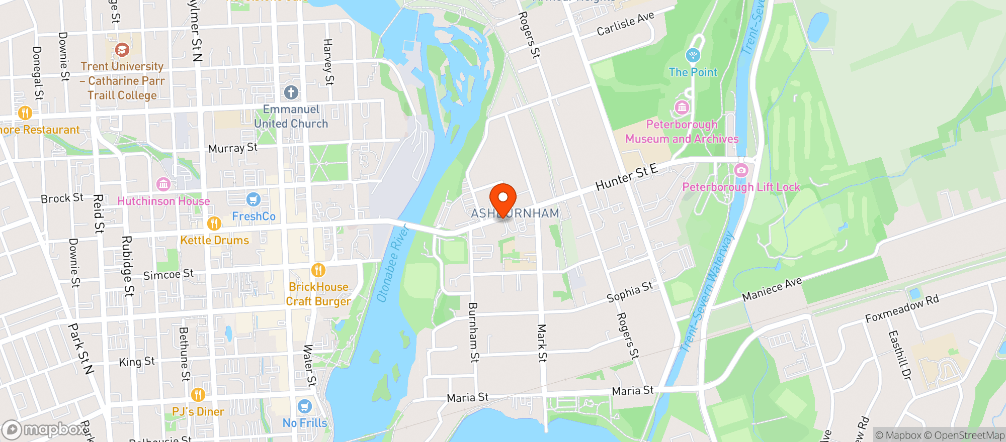 Map showing Kelcey's Nutrition Centre