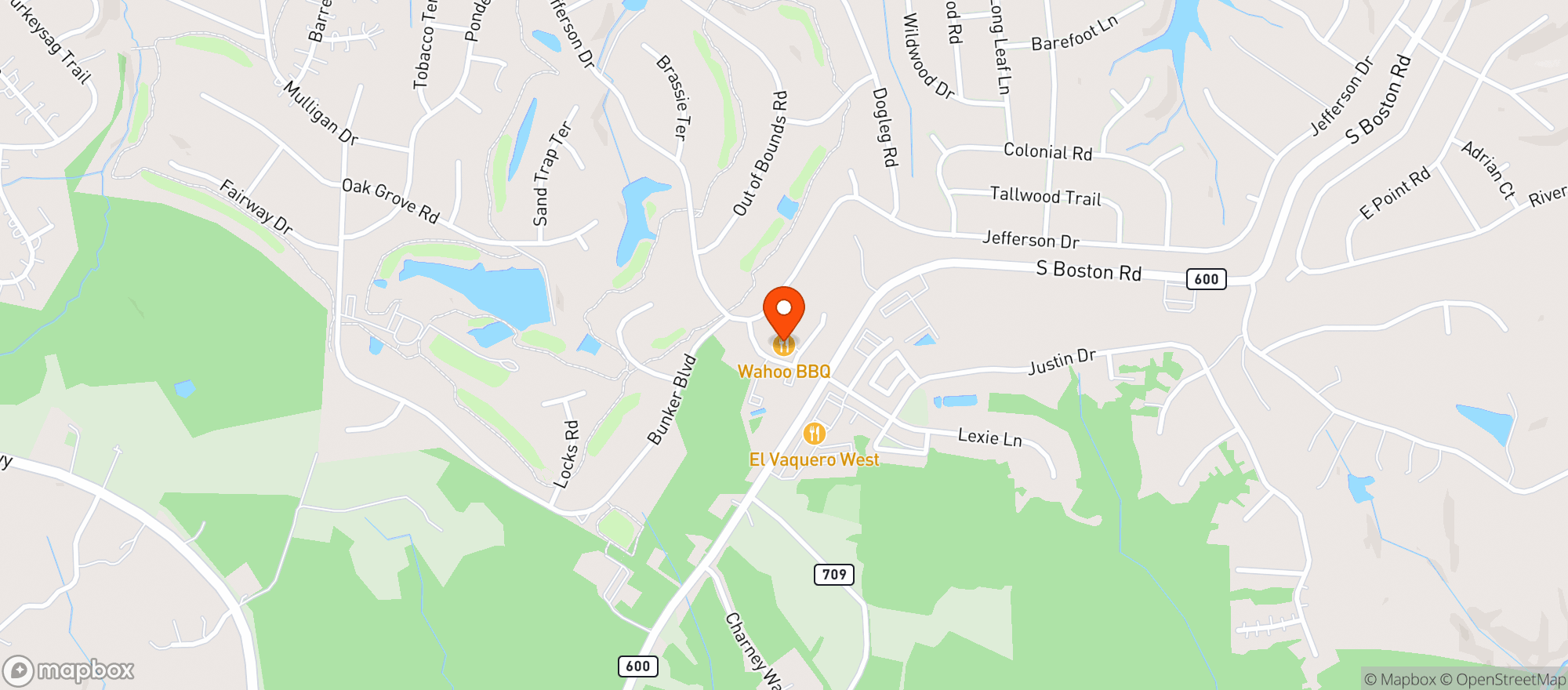 Map showing Wahoo Bbq