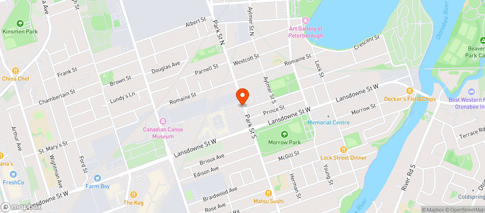 Map showing Staples