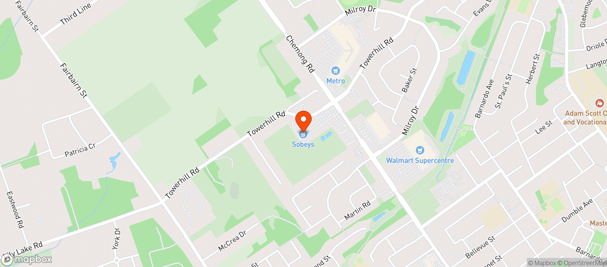 Map showing Sobeys 6712