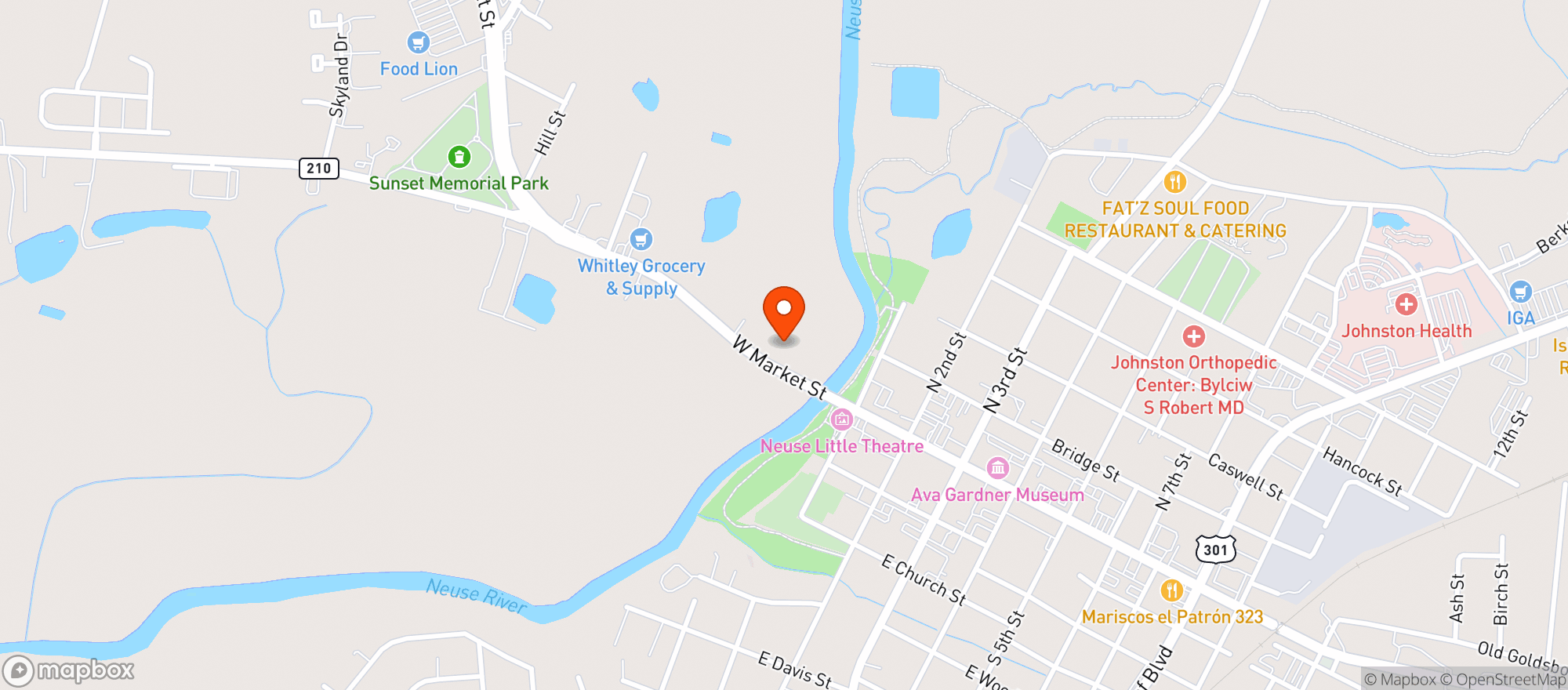 Map showing Hwy 70 Tobacco
