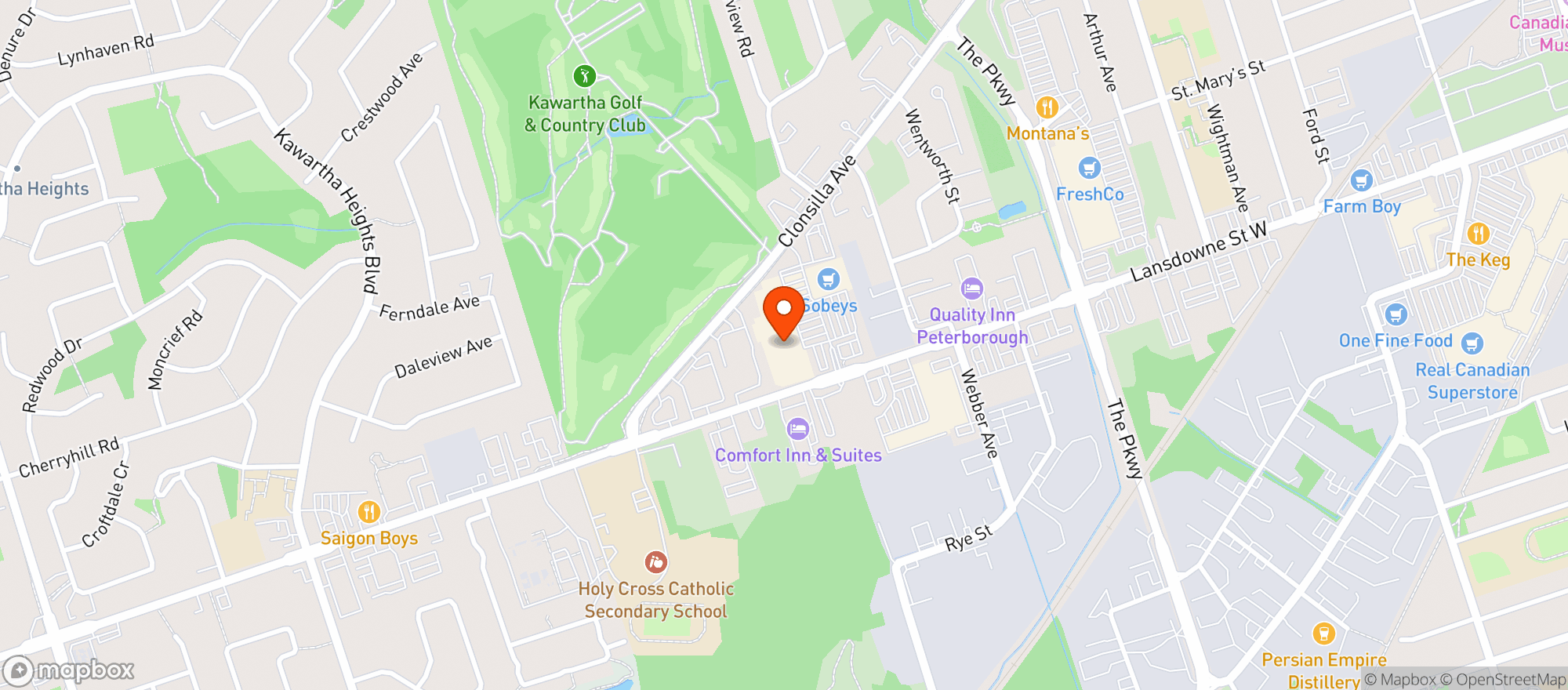 Map showing Sobeys #6713 Peterborough