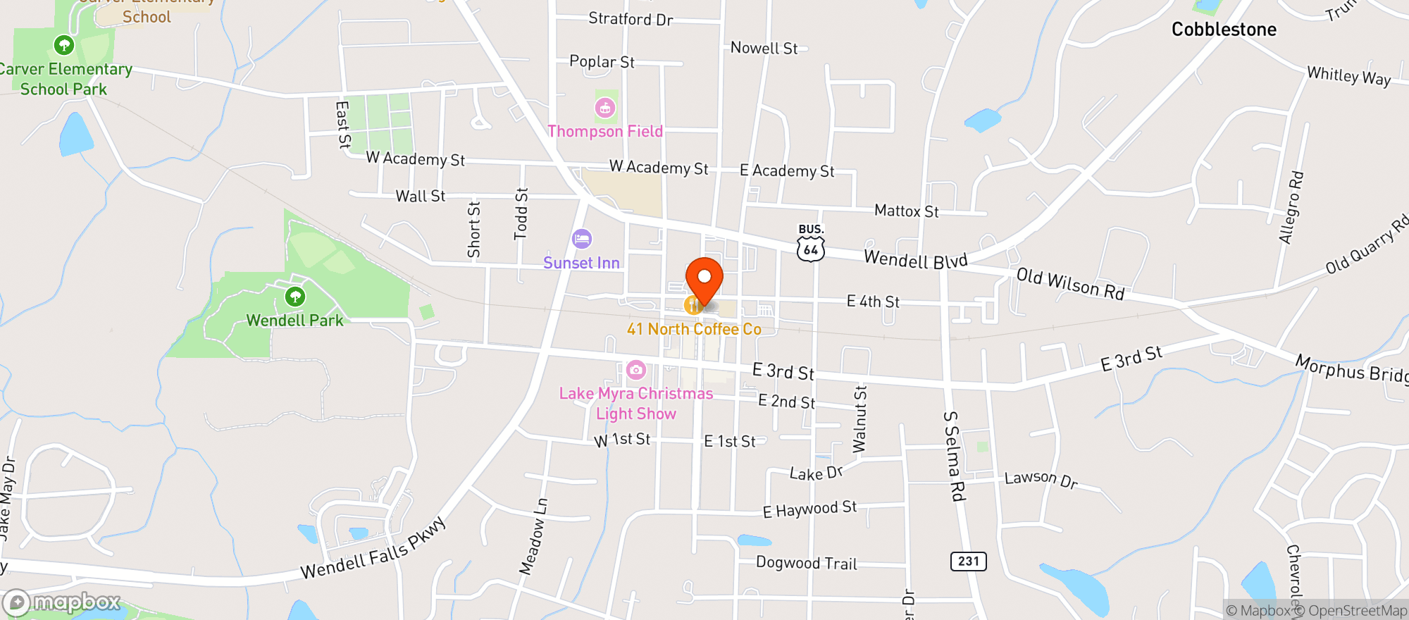 Map showing Catdaddys