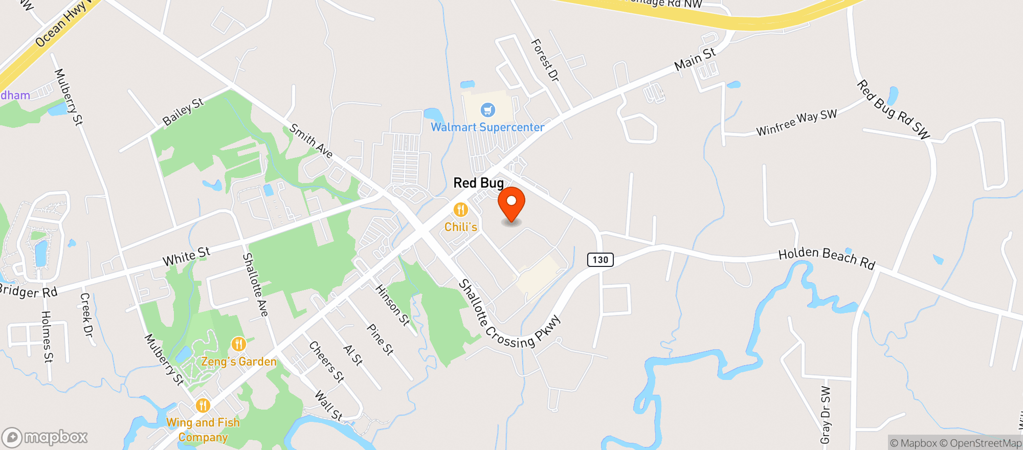 Map showing San Felipe Restaurant - Shallotte