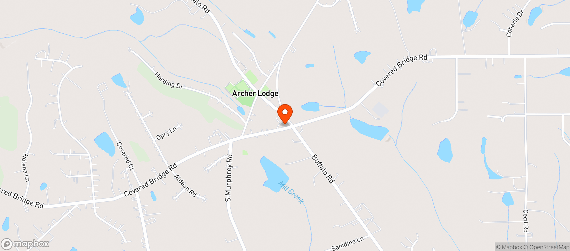 Map showing Archer Lodge Express