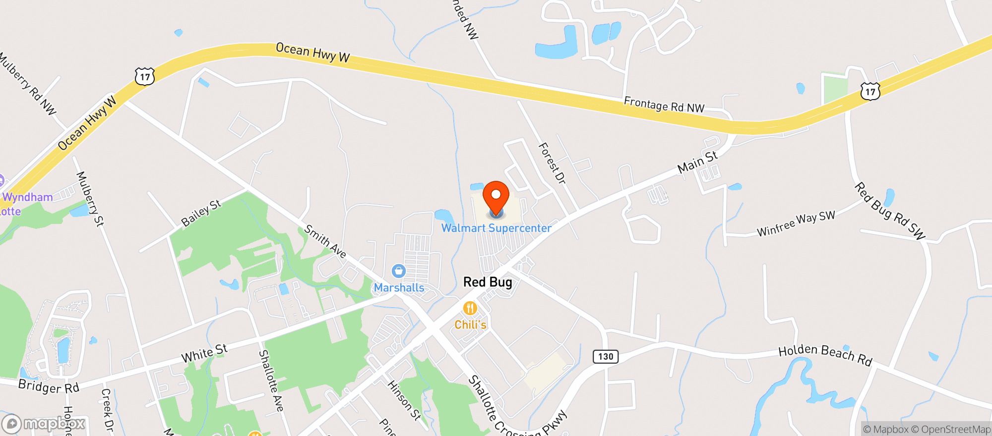 Map showing Walmart Supercenter